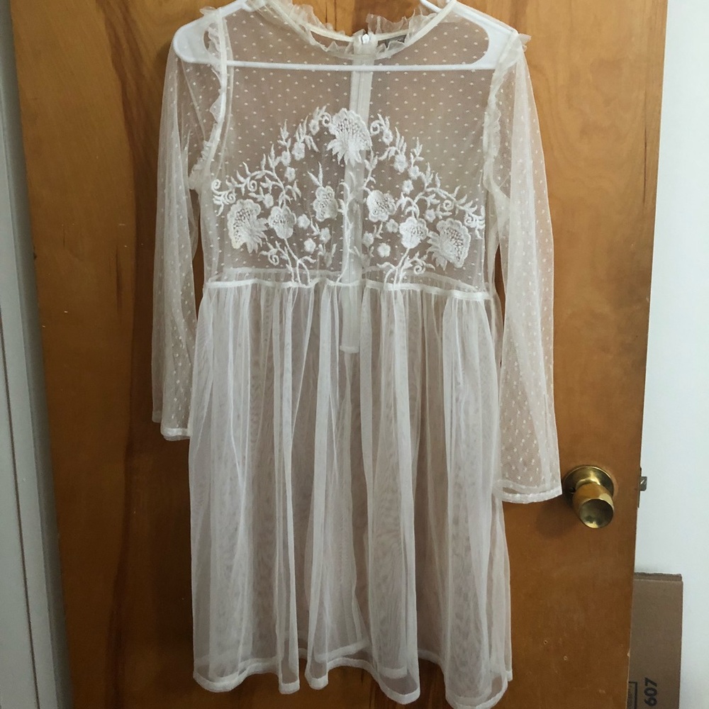 Sheer embroidered dress